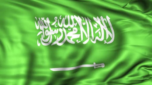 Realistic Waving Flag of Saudi Arabia