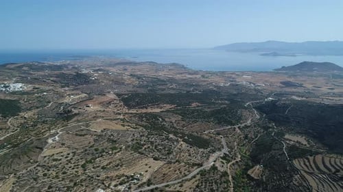 Village of Lefkes on the island of Paros in the Cyclades in Greece from the sky