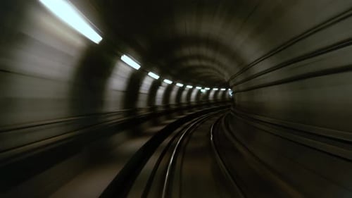 Copenhague Danemark Hyperlapse POV Indoor View à l'intérieur du métro de Copenhague pendant une journée ensoleillée
