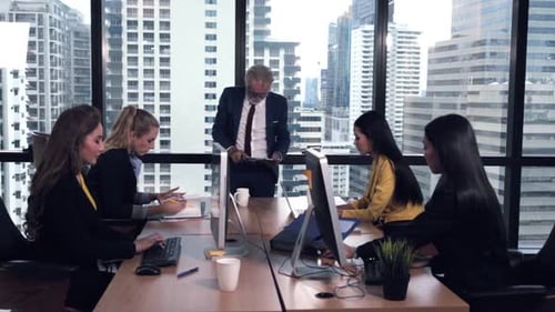 Senior Leader Giving Advice Speech to Team Members