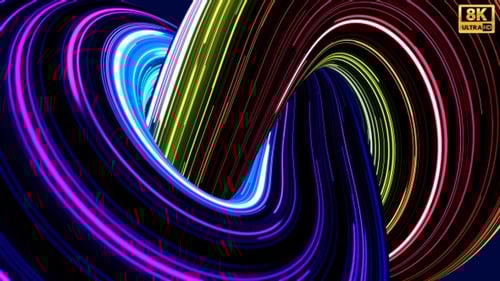 Abstract Neon Glowing Lines Loop Motion Background