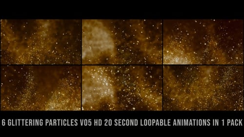 Golden Glittering Particles Abstract Motion Background