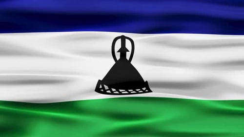 Drapeau du Lesotho agitant