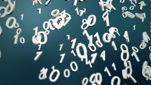 Binary Code Digital World Map Formation Animation