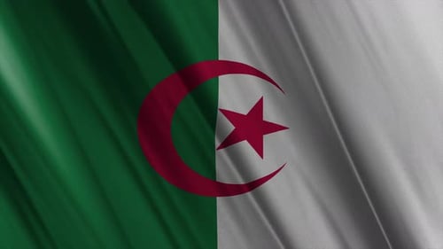 Waving Flag of Algeria, Seamless Loop Animation