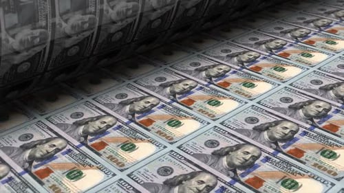 Continuous Printing of New One Hundred Dollar Bills