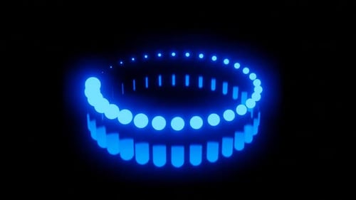 Neon Blue Circular Data Loader Animation