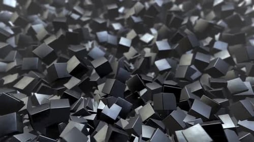 Abstract 3D Cubes Grid Morphing Animation