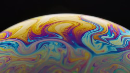 Abstract Colorful Soap Bubble Surface Close Up
