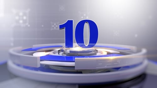 Countdown für moderne Rundfunknachrichten, blau