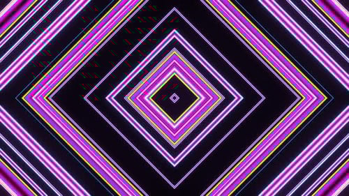 Un flux palpitant de carrés multicolores sur fond noir