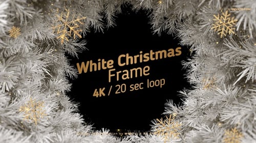 Weißer Weihnachtsrahmen 4K