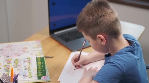 Back to School, Online learning, distance lesson, education at home, technology for schoolboy