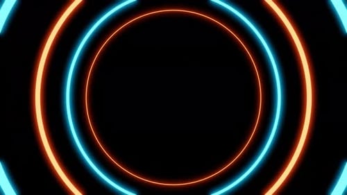 Orange anb blue neon loop tunnel