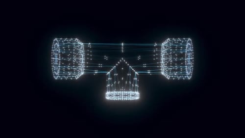 Futuristic Wireframe Geometric Shapes Animation