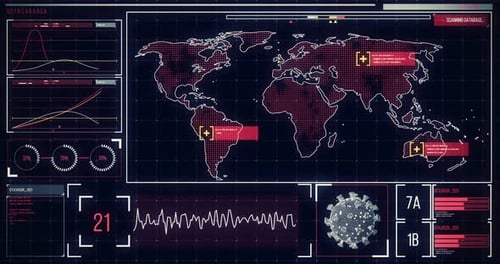 Animated Futuristic Medical Global Virus Data Dashboard