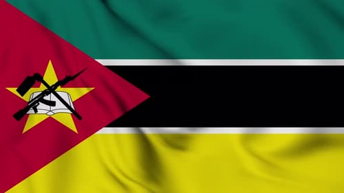 Waving Flag of Mozambique Realistic Fabric Loop