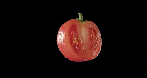 Natural Foods. Tomato In Section. Vegetable. Alpha Channel