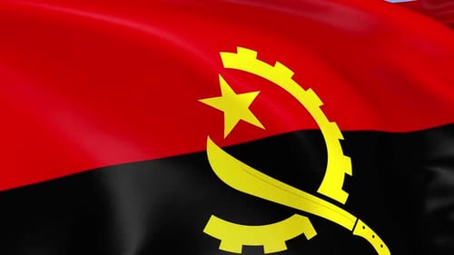 Angola Flag Realistic Waving Loop
