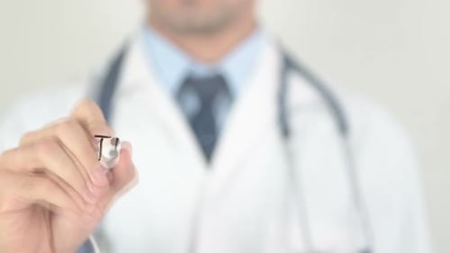 Transformation Doctor Writing on Transparent Glass