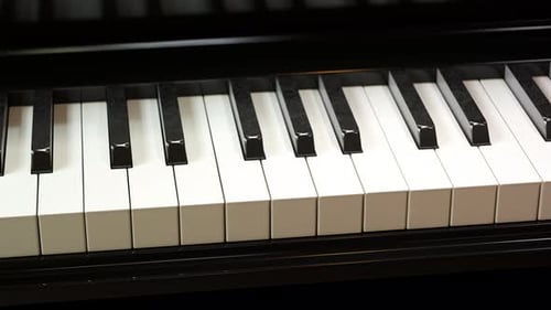 Interior view of the grand piano with playing keys and hammers mechanisms. 4KHD