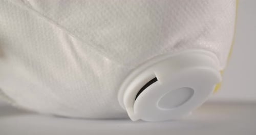 Protective N95 Respirator Mask with White Valve Close Up