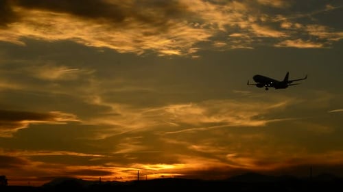 Ankunft und Landung des Flugzeugs