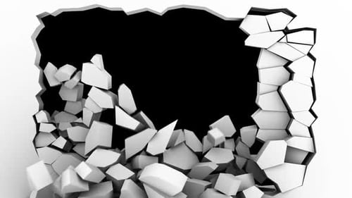 3D Geometric Wall Break Reveal Transition