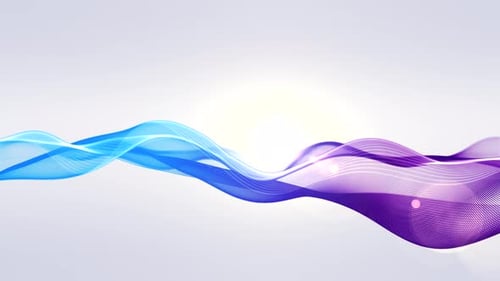 4k Footage of Abstract Wave Particle and Lines over white Background, Digital Technology and Innovat