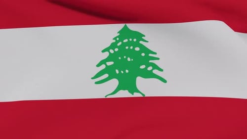 Waving Lebanese Flag Seamless Loop