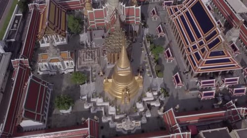 Temples Aerial View in Bangkok in Thailand