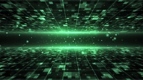 Animated Futuristic Digital Grid Technology Background