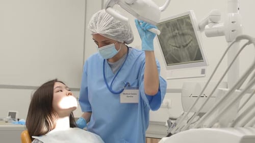 Female Dentist Working