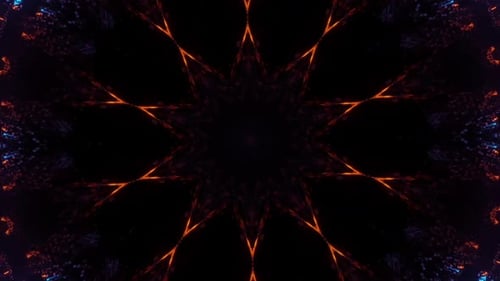 Abstract Futuristic Neon Kaleidoscope Patterns Animation