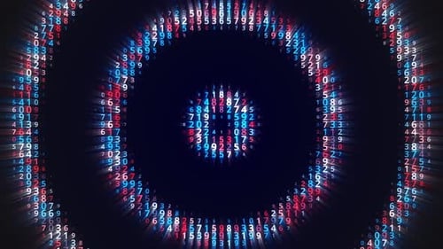 Brillantes anillos hipnóticos se mueven desde el centro