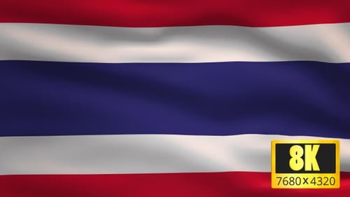 Realistic Waving Flag of Thailand Seamless Animation