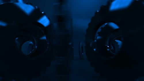 Futuristic Rotating Gears Loop Background