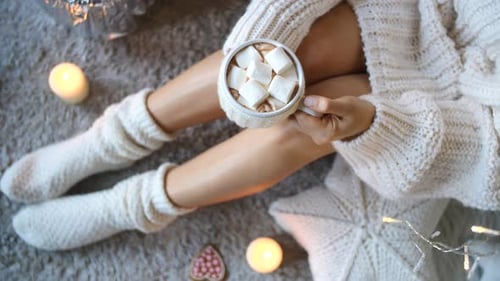 Cozy Hot Chocolate with Marshmallows at Home