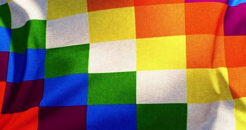 Vibrant Checkered Waving Fabric Background Animation