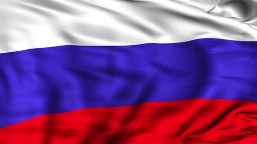 Realistic Waving Russia Flag Background