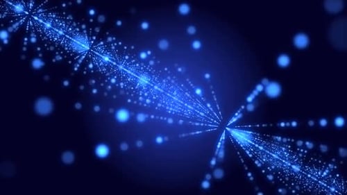 Abstract Blue Digital Particle Stream Data Flow Loop Background