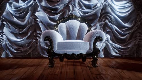 Luxurious Theater Curtain Stage with Chair