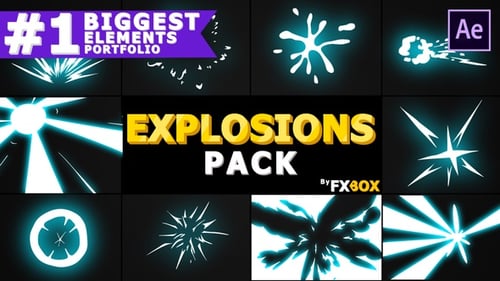 Hand Drawn Cartoon Explosion Elements Pack