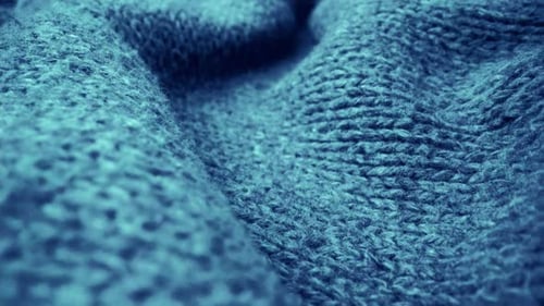 Extreme Detail View of Sheep Wool Cloth Texture Flowing in Macro Dolly Shot