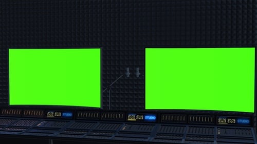 Aufnahmestudio-Mixer mit einem Greenscreen 04
