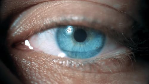 Close Up Macro Shot of a Crying Eye