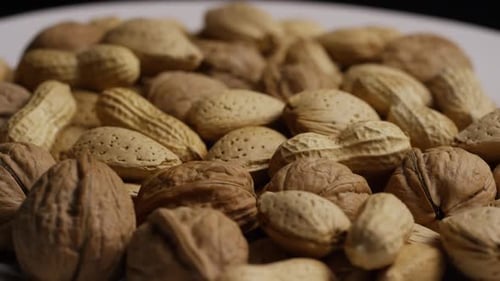 Pile of Mixed Nuts Macro Studio Shot