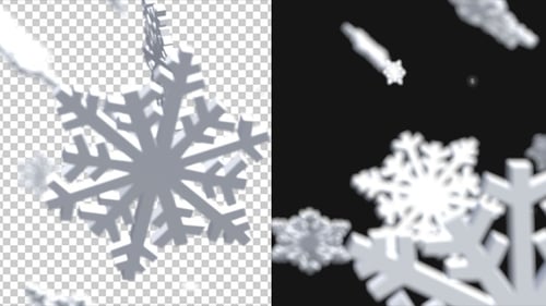 Animated Falling Snowflakes Loop with Alpha Channel