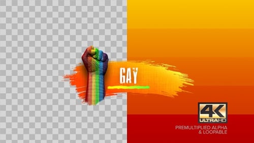 Grunge Rainbow Fist Pride Glitch Title Reveal