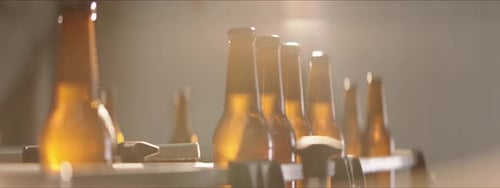 Bottles on a factory line